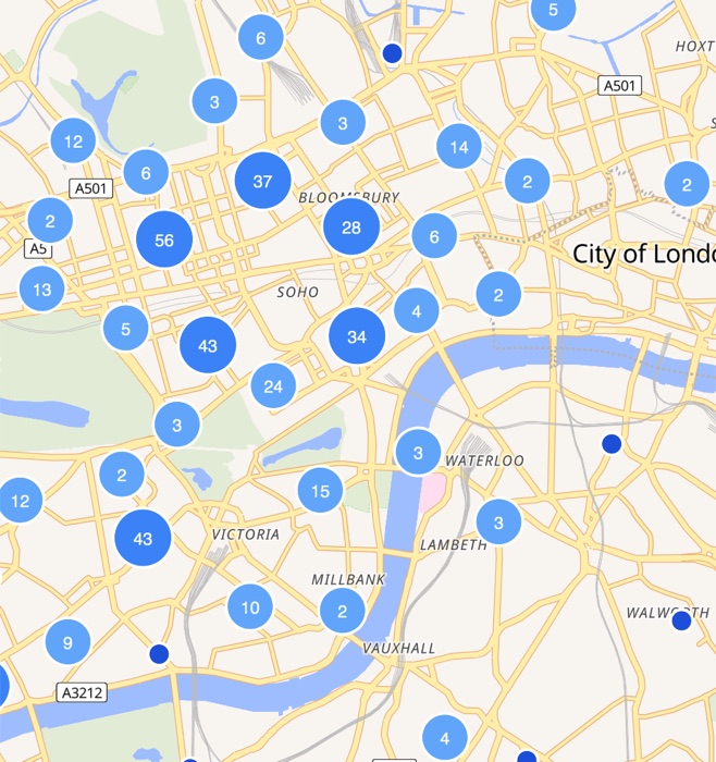 Plaque Hunt's London map with nearby blue plaque locations